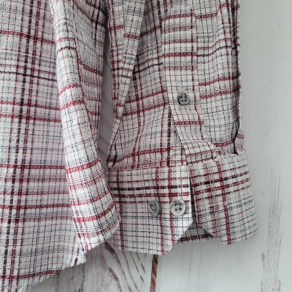 Taso Elba Men’s XL Button Front 100% Textured Cotton Long Sleeve Shirt, EUC - Picture 7 of 11